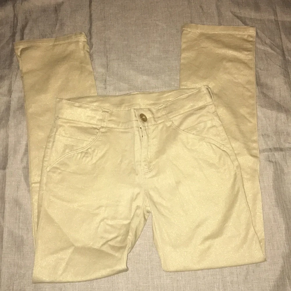 Gymboree New Girl's Gymboree Metallic Gold Coated Denim Jean Pants